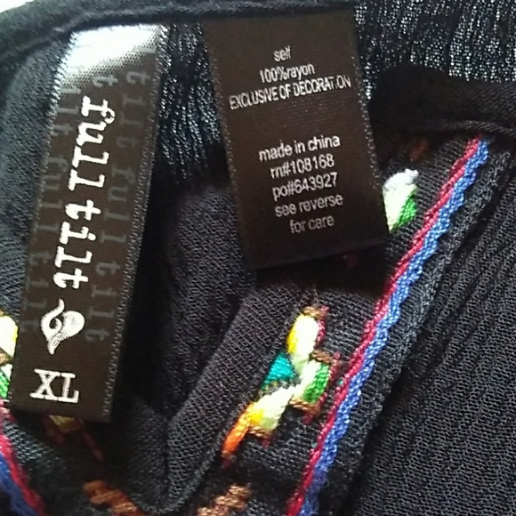 NWOT Full Tilt Aztec Embroidered Gauzy Boho Top - Picture 6 of 8